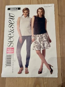 Women’s Top Butterick See And Sew Sewing Pattern B6043 Size 6 To 22 Unused - Picture 1 of 10