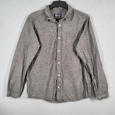 Camisa Patagonia Para Hombre Grande Gris Manga Larga Abotonada Algodón Orgánico Foto 1 de 4