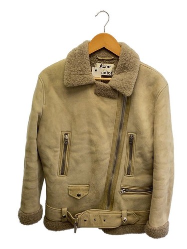 Giacca pilota Acne Studios singola 34 pelle di pecora color crema 1AL164 usata