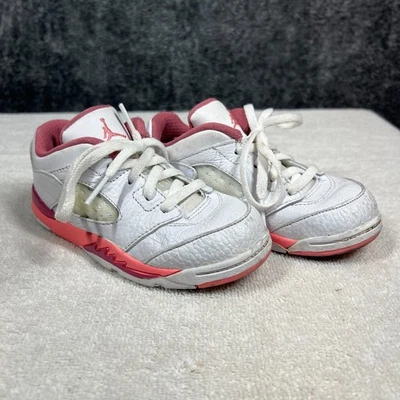 Nike Niños Air Jordan 5 Bajo DX4391-116 Blanco Rosa Zapatos de Baloncesto PS Talla 10C Foto 1 de 4