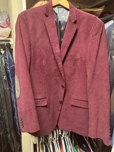 Ralph Lauren Blazer Burgundy Corduroy Sports Jacket 46 Long, elbow pads - Picture 1 of 9