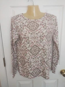 Top donna Croft & Barrow multicolore floreale manica lunga cotone - Taglia S - Foto 1 di 3