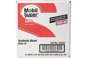 Mobil Super 10W-40 Synthetic Blend Motor Oil Select 1990-07 Vehicles 6 Qts 97026 - Picture 1 of 4