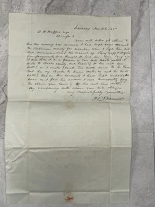 1865 Handwritten Letter w Red Wax Seal Legal Correspondence Attorney Bedford, PA - Picture 1 of 3