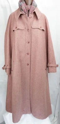 Abrigo manta de colección para mujer XL malva lana brezo capa trasera hecho en unión EE. UU. con bufanda Foto 1 de 4