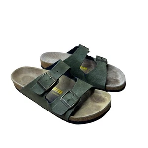 Sandalias Neckermann Estilo Verde Doble Hebilla Talla 38 Cuero Plantilla Corcho - Imagen 1 de 10