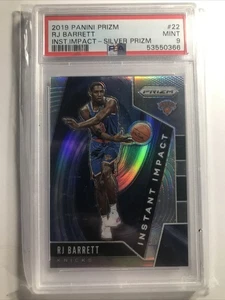 RJ Barrett 2019-20 Panini Prizm #22 ROOKIE RC INSTANT IMPACT SILVER KNICKS PSA 9 - Picture 1 of 2