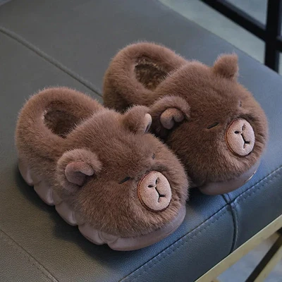 Capybara Winter Cartoon Parent-child Cotton Shoes Warm Plush Slippers Children's - Image 1 of 4