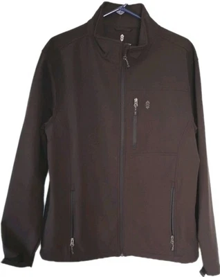 Free Country Softshell Jacket Black Men L Full Zip 4 Way Stitch Water Resistant  - Image 1 of 4