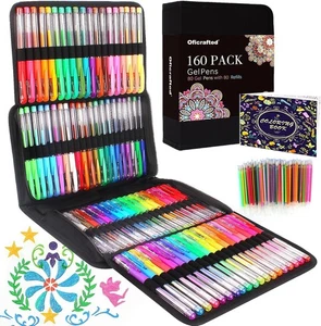 160 Pack Gel Pens for Adult Coloring Book, 80 Colors Gel Pens Colored with 80... - Picture 1 of 9