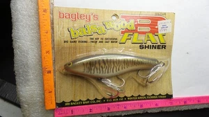 VINTAGE IN PACKAGE Bagley's Balsa WOOD B FLAT SHINER  BF6-LM4 Crankbait Lure 6" - Picture 1 of 5
