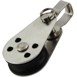 Miniblock Seilrolle Ø 25mm Edelstahl A2 Microblock Nylon Bügel Umlenkrolle Rolle - Bild 1 von 9
