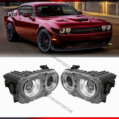 Left&Right For Dodge Challenger 2015 2016-2018 Headlights LED DRL Halogen Foto 1 de 4