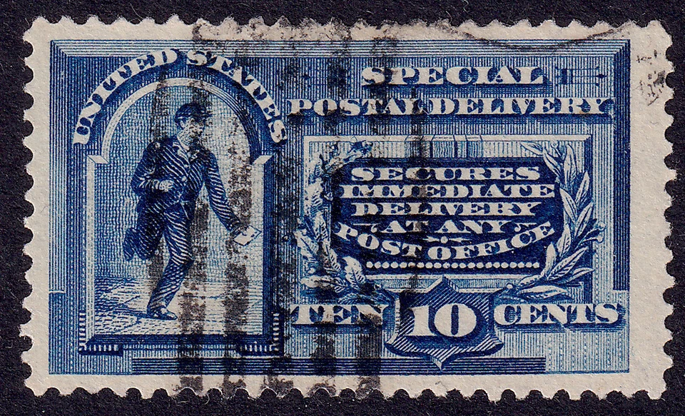 US Scott E2, 1888 Special Delivery, 10c blue, VERY FINE USED - Image 1 of 1