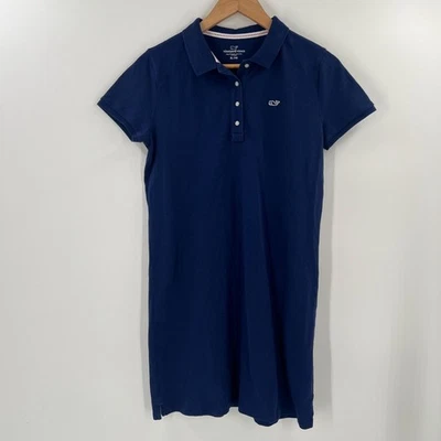 Vineyard Vines Girls XL Navy Polo Shirt Dress Whale Logo Cotton Stretch Preppy - Image 1 of 4