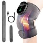 Electric Heating Vibration Knee Joint Pad Legs Massager Therapy USB Rechargeable
