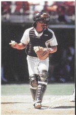 BENITO SANTIAGO  1990 Team Issued Baseball 3.75 x 5.75 Postcard San Diego Padres