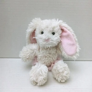 Pottery Barn Kids White Bunny Rabbit Pink Floppy Ears 9" Plush Stuffed Animal - Picture 1 of 6