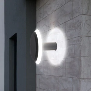 Wandleuchte Außenlampe Hauswandleuchte LED Alu dunkelgrau opal indirektes Licht - Bild 1 von 6