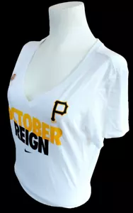 Nike Damen Pittsburgh Pirates October Reign weiß Slim Fit Shirt Größe Small - Bild 1 von 2