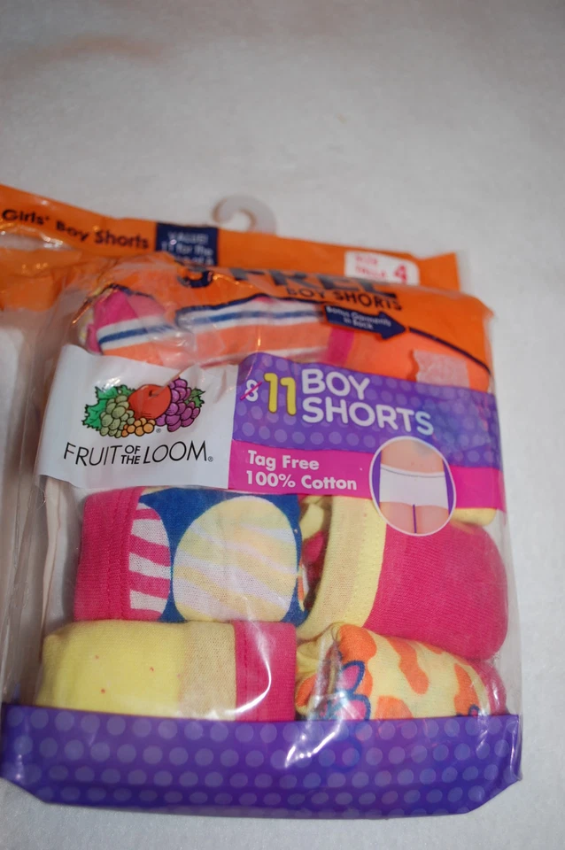 Girls Panties 11 PAIR BOYSHORTS Pink Yellow Orange 100% COTTON Size 4 - Image 1 of 1
