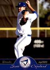 2013 Dunedin Blue Jays Grandstand 6 Scott Copeland White Oak Texas Baseball Card