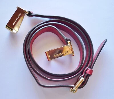 Michael Kors RED Leather Gold Tone Replacement Shoulder Strap Vintage - Image 1 of 4