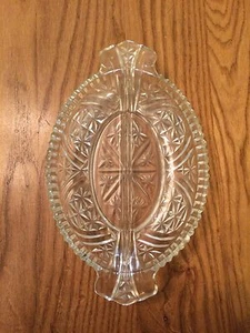 Vintage Clear glass Divided Serving Dish Relish Tray Plate - Picture 1 of 4