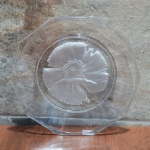 Vintage Sasaki Millefleurs Crystal Etched Flower Footed Centerpiece - Picture 1 of 12