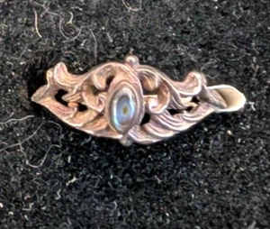 Vintage STERLING SILVER  Paua Shell with wave shape Size 6 - Picture 1 of 3