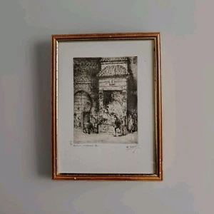 Jolie Gravure Edmond Valès De La Fontaine Nedjarinne À FÈS /MAROC - Imagen 1 de 14