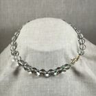 Fine rock crystal and emerald bead necklace; 18k spacers and handmade 14k clasp