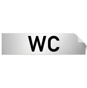 Toilettenschild 160 x 40 mm "WC" • Aufkleber Folie Toilette Schild Tür Klo - Picture 1 of 3