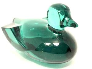 FIGURA DE PATO VERDE ESMERALDA CRISTAL BACCARAT FRANCIA de colección pisapapeles - Imagen 1 de 7