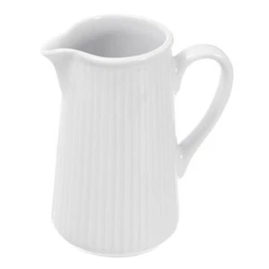 PILLIVUYT, PLISSE FRENCH WHITE PORCELAIN LARGE CREAMER / MILK PITCHER, 12 OZ - Picture 1 of 5