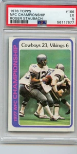 1978 Topps NF Championship Roger Staubach #166 Cowboys 🚀😳💥 PSA calificado 5 - Imagen 1 de 2