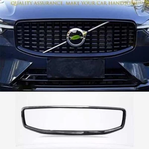 Parachoques delantero negro brillante marco de rejilla de malla central 1 pieza para Volvo XC60 2018-2021 - Imagen 1 de 4