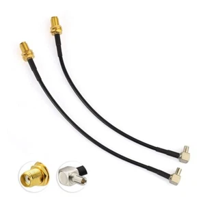 2-Pack SMA Female to TS9 Plug Right Angle Antenna Extension Cable RG174 15cm - Picture 1 of 11