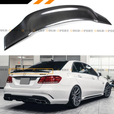 FOR 10-16 W212 E300 E350 E550 E63 AMG SEDAN RT STYLE CARBON FIBER TRUNK SPOILER - Image 1 of 4