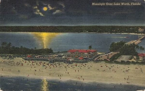 Postal Moonlight Over Lake Worth Florida - Imagen 1 de 2
