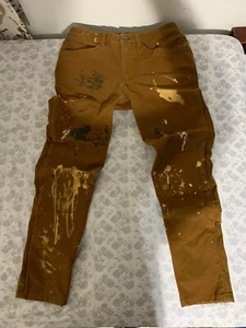 Lululemon Pants Mens Size 30 Brown with Paint Design - Picture 1 of 12
