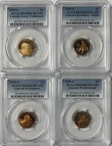 2009 S Lincoln Cent Proof 4 Coin US Mint Bicentennial Set PCGS PR69RD DCAM - Picture 1 of 2