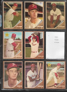 1962 TOPPS PHILADELPHIA PHILLIES NEAR TEAM SET (26 VON 27) EX BIS EX/NMMT-BEREICH - Bild 1 von 6