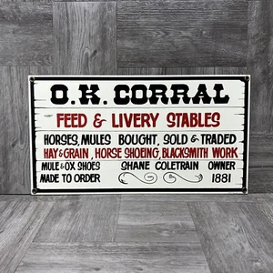 Vintage 1995 Ande Rooney OK CORRAL Porzellanschild 13,75 x 7,5" Grabstein RAR - Bild 1 von 17
