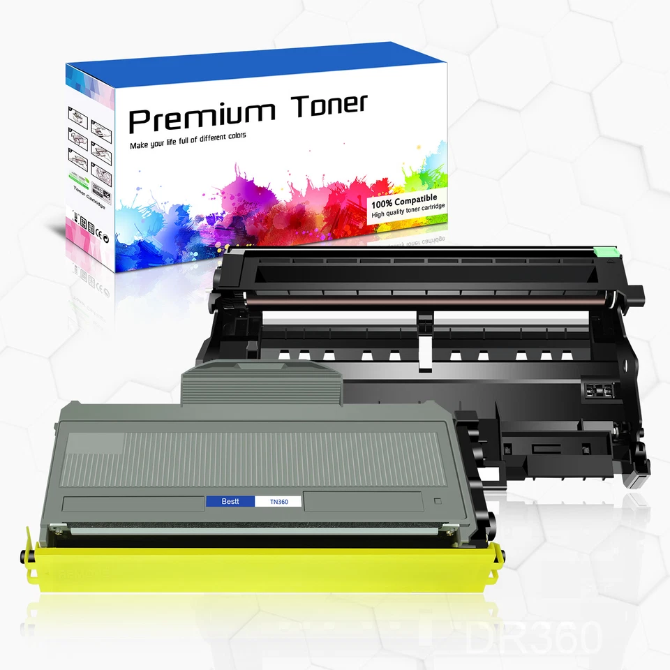 TN360 Toner & DR360 Drum Compatible For Brother HL-2140 2170W MFC-7340 MFC-7840W - Image 1 of 4