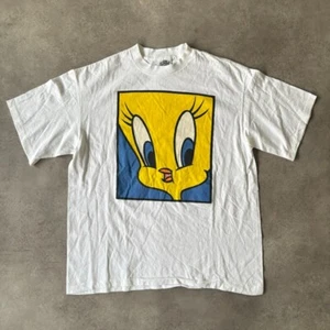Tweety Bird Looney Tunes T-Shirt Mens XL Acme Clothing Single Stitch Tee, White - Picture 1 of 11