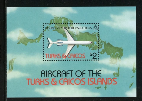 Turks&Caicos Islands Scott #539 MNH S/S Aircraft CV$3+ 384264 Cover