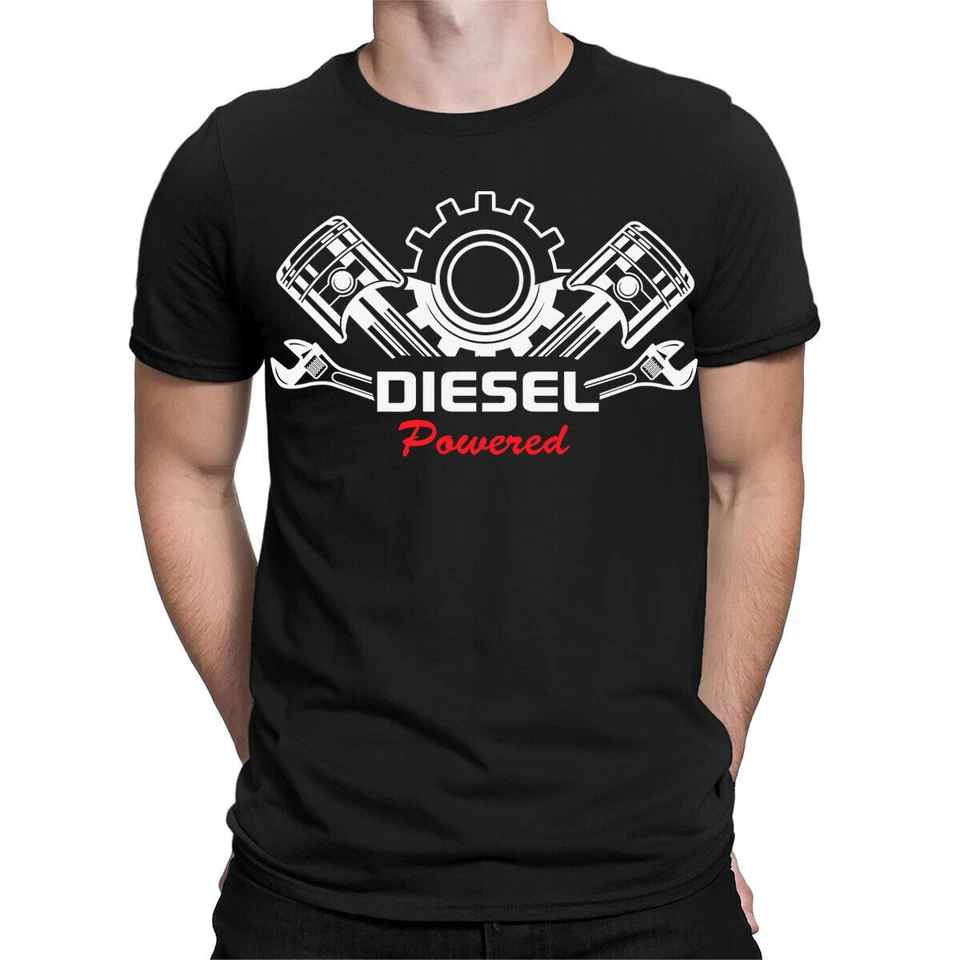 Lustige Herren-T-Shirts mit Dieselantrieb Autowerkstatt Garage Mechaniker Oberteil #TA-89 - Bild 1 von 1