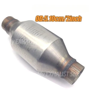 2" Universal Ceramic Catalytic Converter High Flow Stainless Steel 400 CELL - Picture 1 of 5