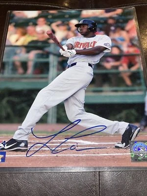 Foto firmada autografiada por Lorenzo Cain de 8x10 manatíes del condado de Brevard Foto 1 de 4